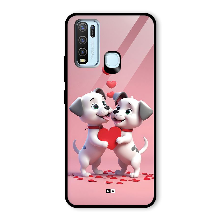 Two Puppies Together Glass Back Case for Vivo Y30