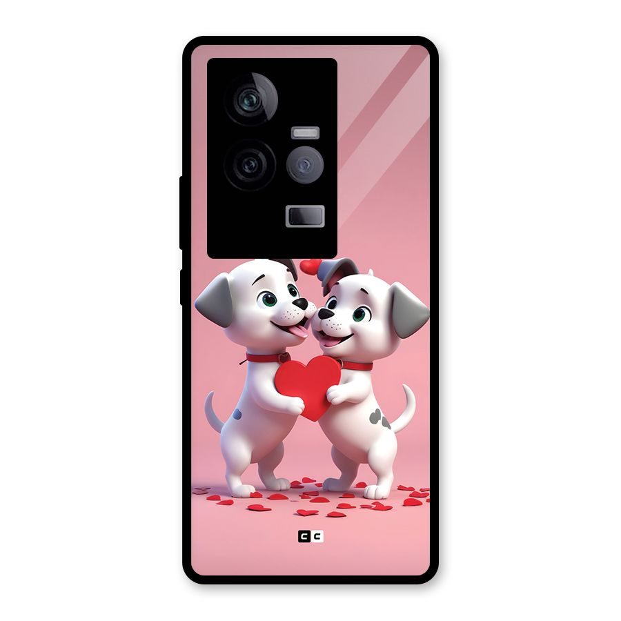 Two Puppies Together Glass Back Case for Vivo iQOO 11 5G