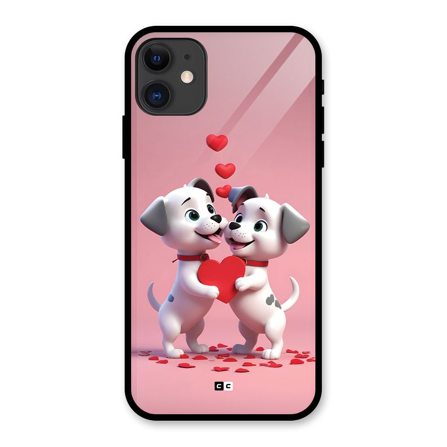 Two Puppies Together Glass Back Case for iPhone 11