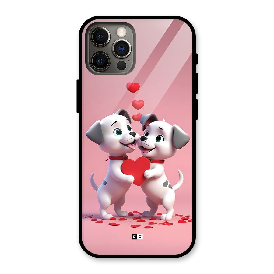Two Puppies Together Glass Back Case for iPhone 12 Pro
