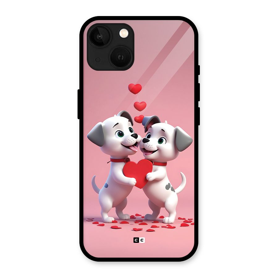 Two Puppies Together Glass Back Case for iPhone 13