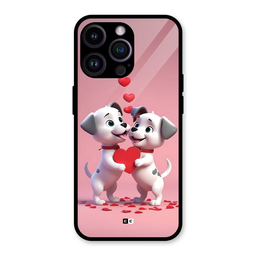 Two Puppies Together Glass Back Case for iPhone 14 Pro Max