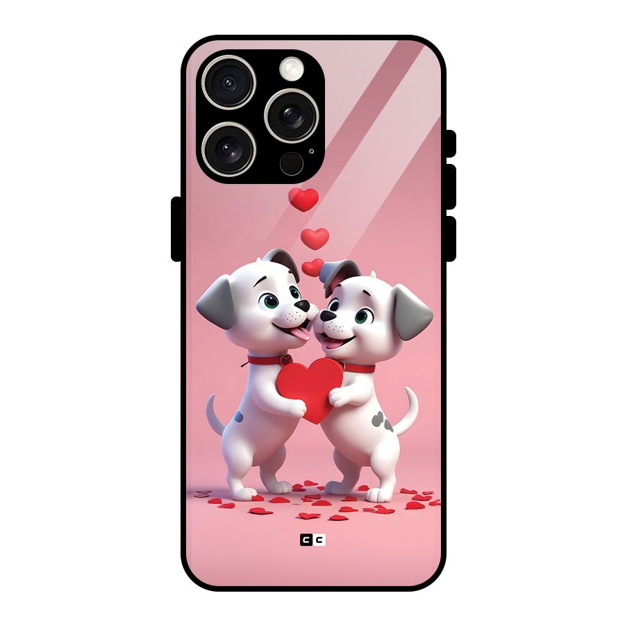 Two Puppies Together Glass Back Case for iPhone 15 Pro Max