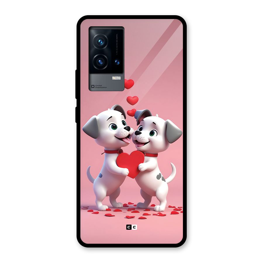 Two Puppies Together Glass Back Case for iQOO 9 5G