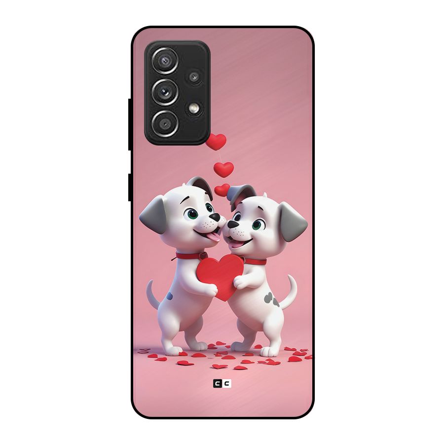 Two Puppies Together Metal Back Case for Galaxy A52
