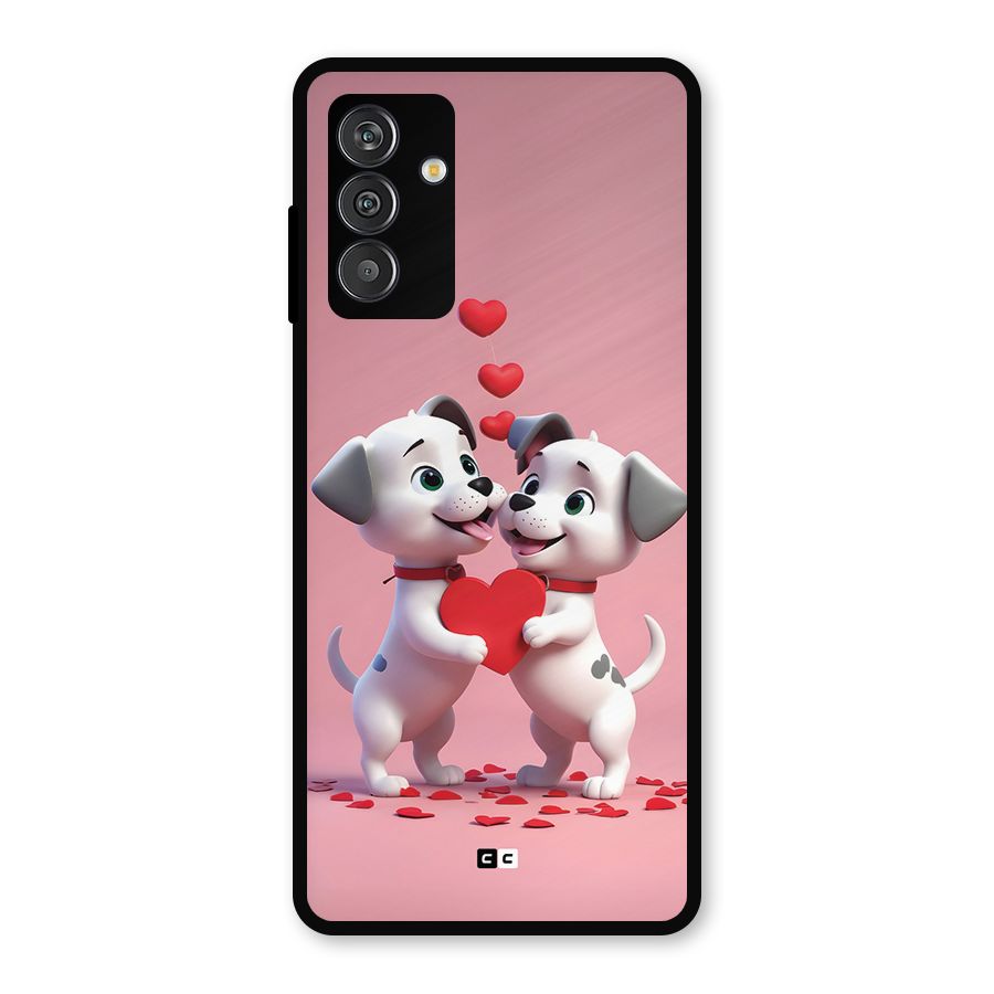 Two Puppies Together Metal Back Case for Galaxy F13