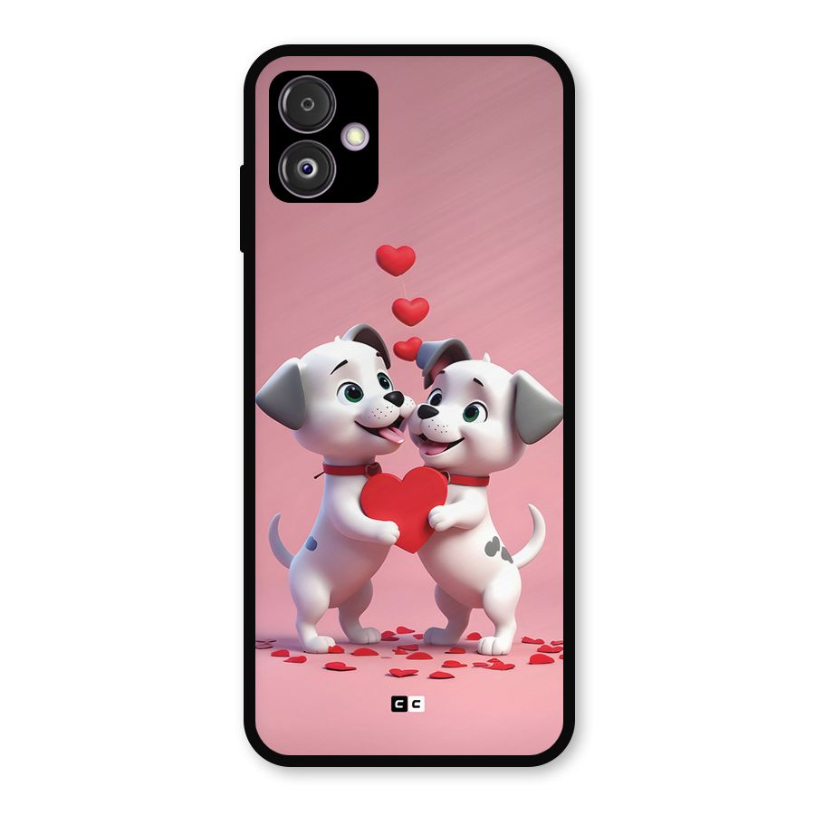 Two Puppies Together Metal Back Case for Galaxy F14