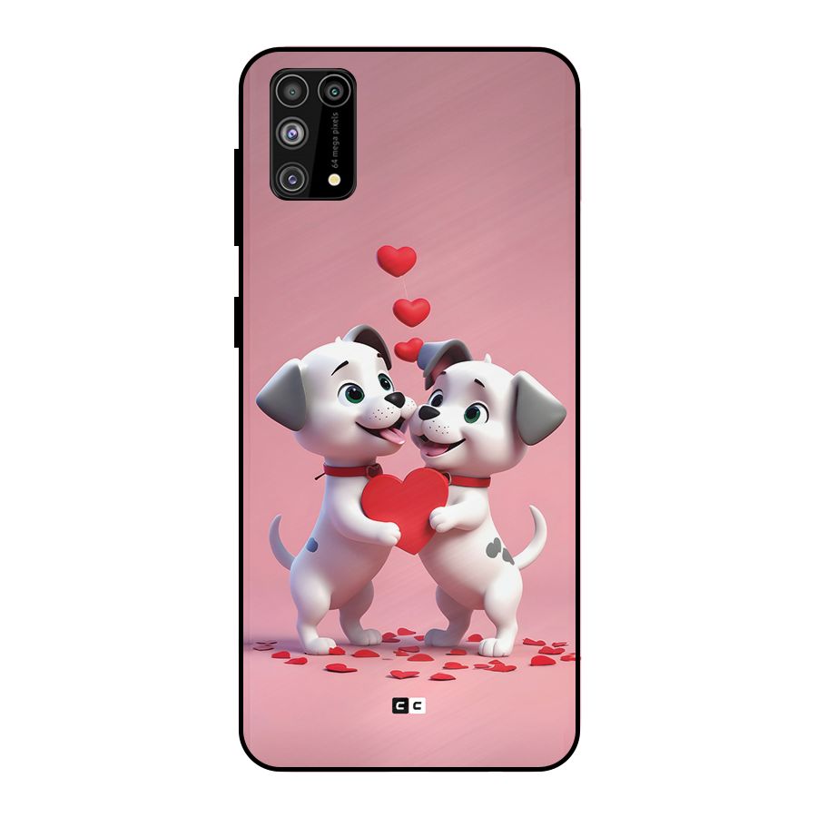 Two Puppies Together Metal Back Case for Galaxy F41