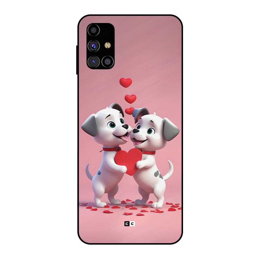 Two Puppies Together Metal Back Case for Galaxy M31s
