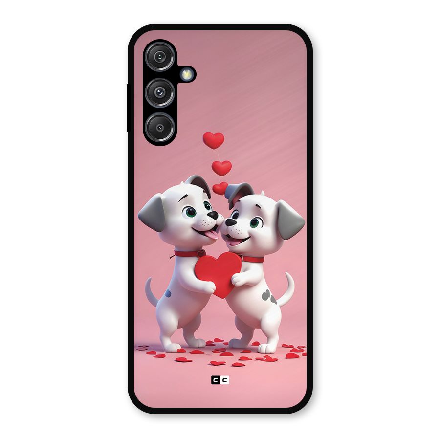 Two Puppies Together Metal Back Case for Galaxy M34 5G