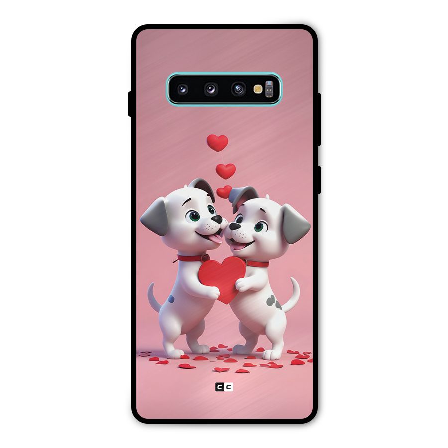 Two Puppies Together Metal Back Case for Galaxy S10 Plus