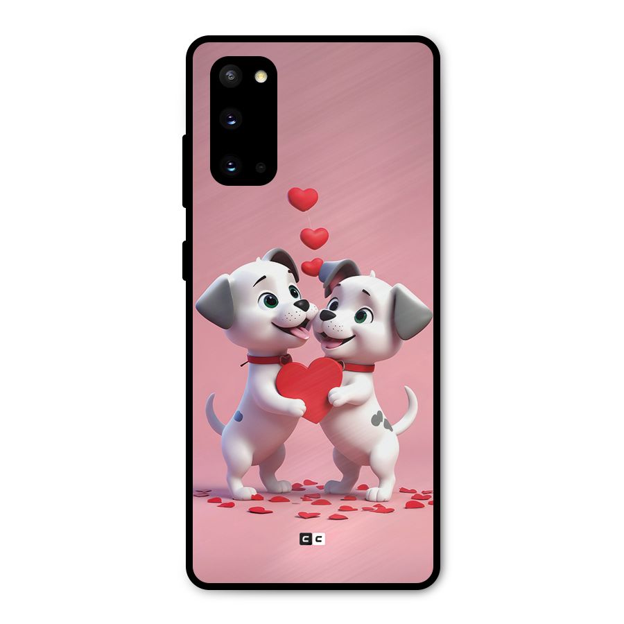 Two Puppies Together Metal Back Case for Galaxy S20