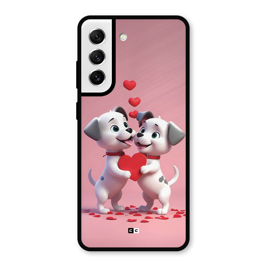 Two Puppies Together Metal Back Case for Galaxy S21 FE 5G