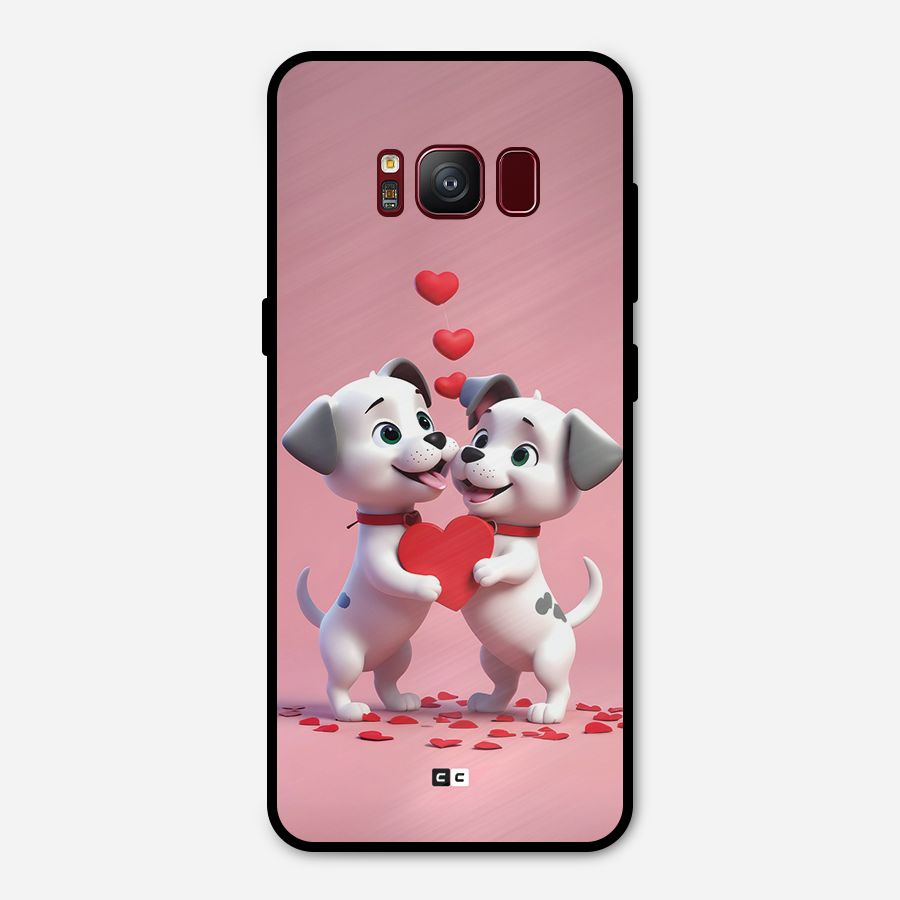 Two Puppies Together Metal Back Case for Galaxy S8