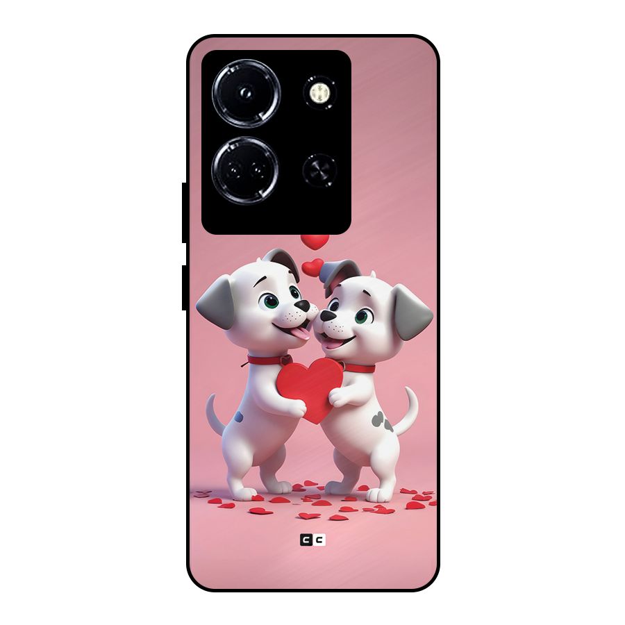 Two Puppies Together Metal Back Case for Infinix Note 30 5G