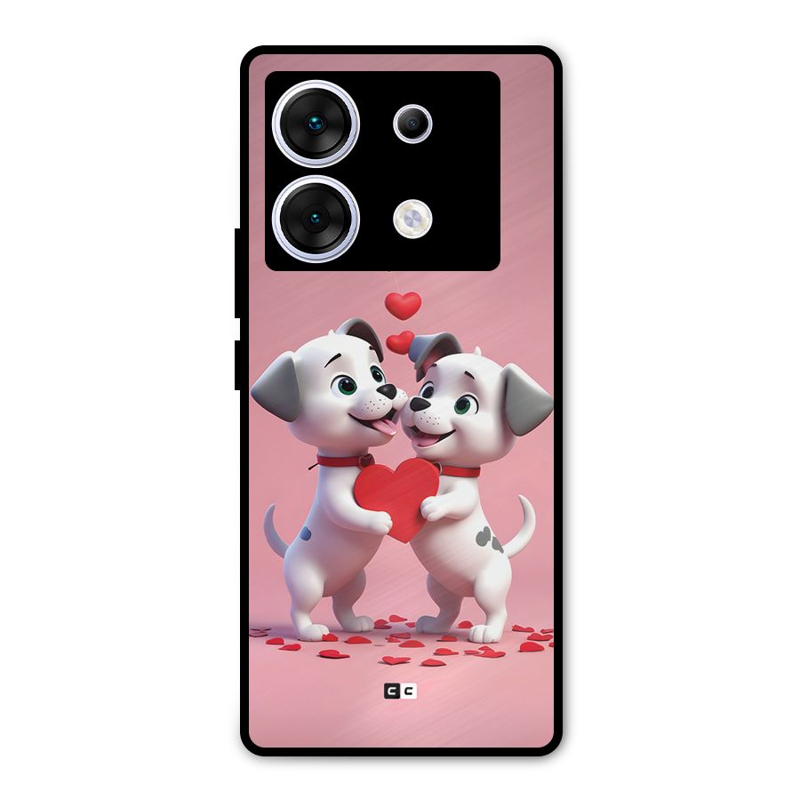 Two Puppies Together Metal Back Case for Infinix Zero 30 5G