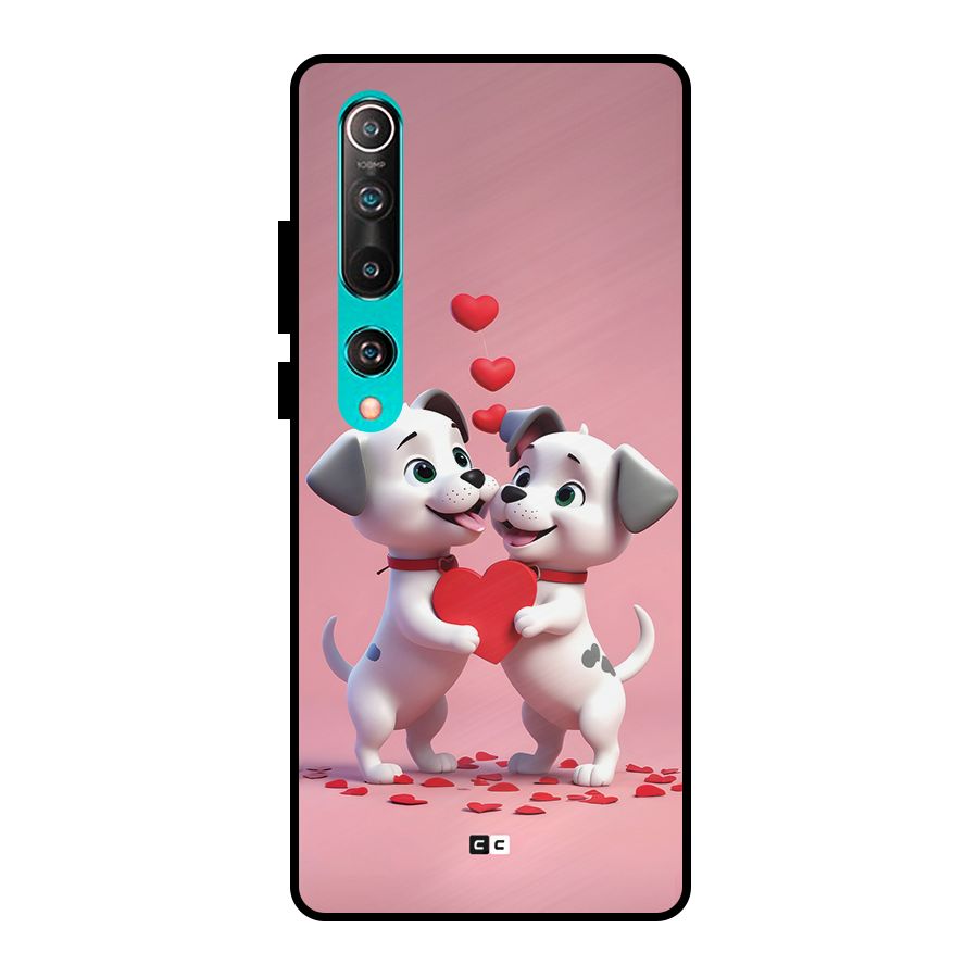 Two Puppies Together Metal Back Case for Mi 10