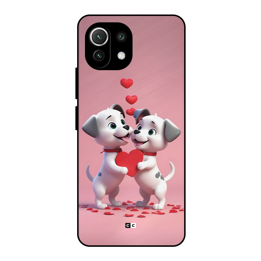 Two Puppies Together Metal Back Case for Mi 11 Lite NE 5G