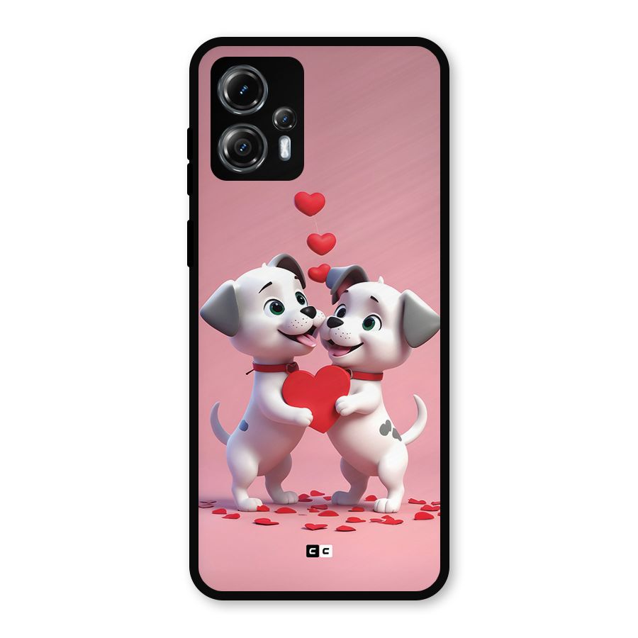 Two Puppies Together Metal Back Case for Moto G13
