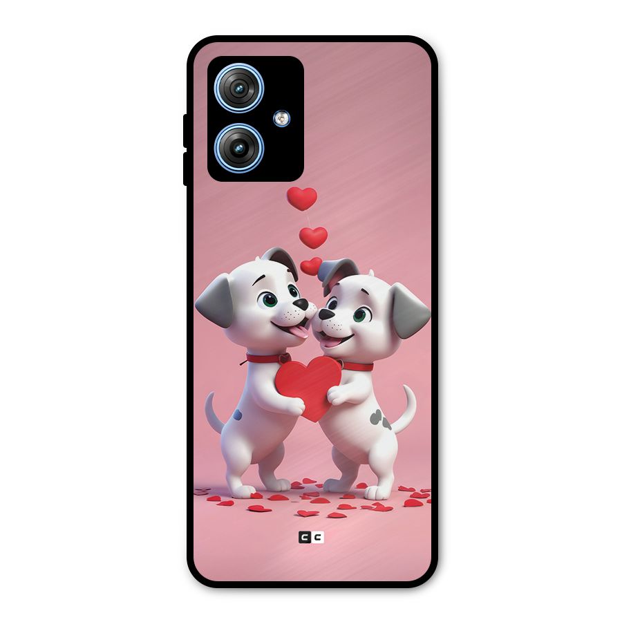 Two Puppies Together Metal Back Case for Moto G54