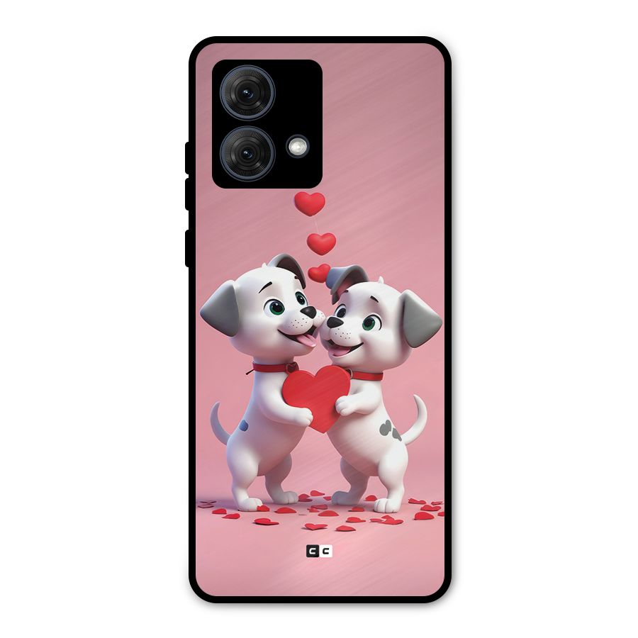 Two Puppies Together Metal Back Case for Moto G84