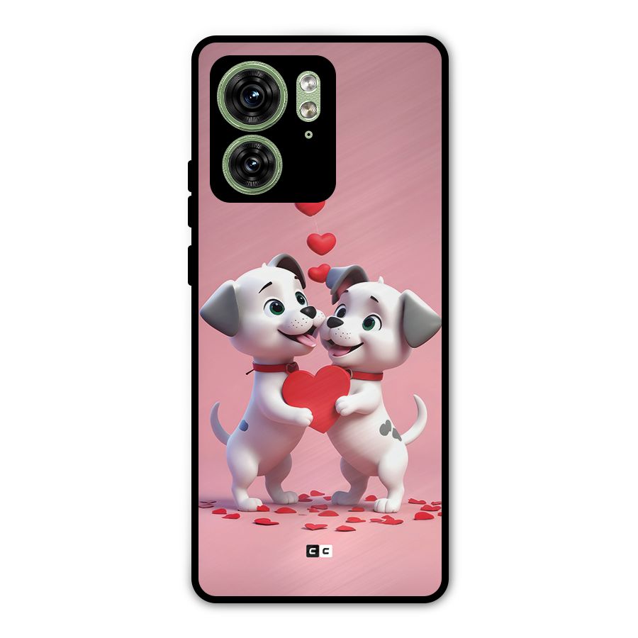 Two Puppies Together Metal Back Case for Motorola Edge 40 5G