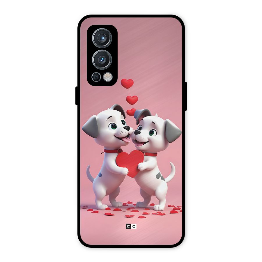 Two Puppies Together Metal Back Case for OnePlus Nord 2 5G
