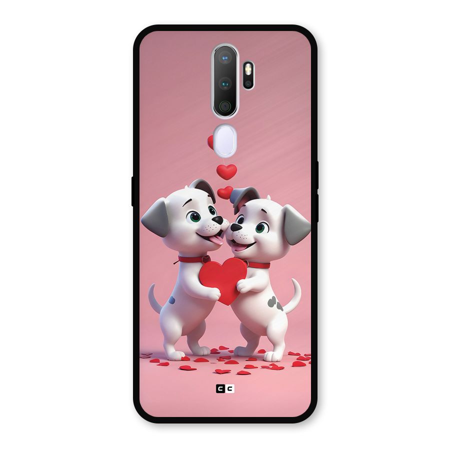 Two Puppies Together Metal Back Case for Oppo A9 (2020)