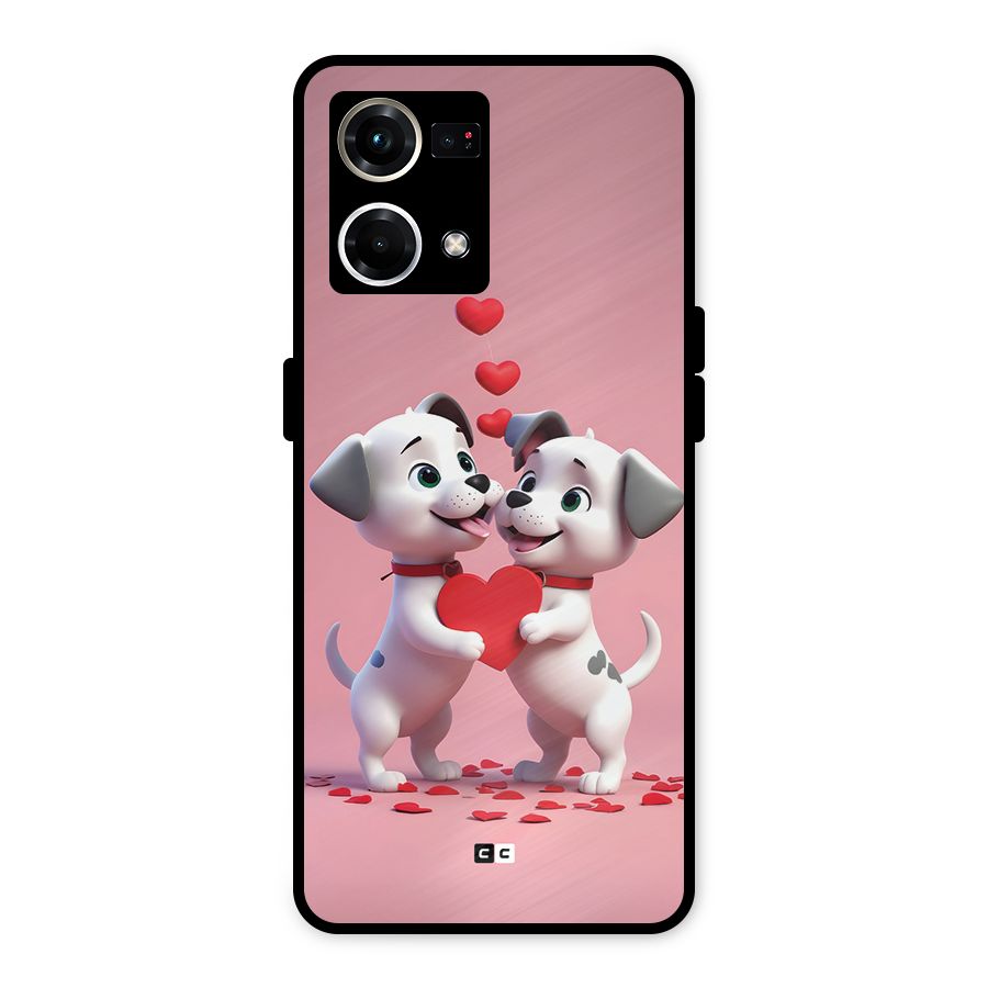 Two Puppies Together Metal Back Case for Oppo F21s Pro 4G