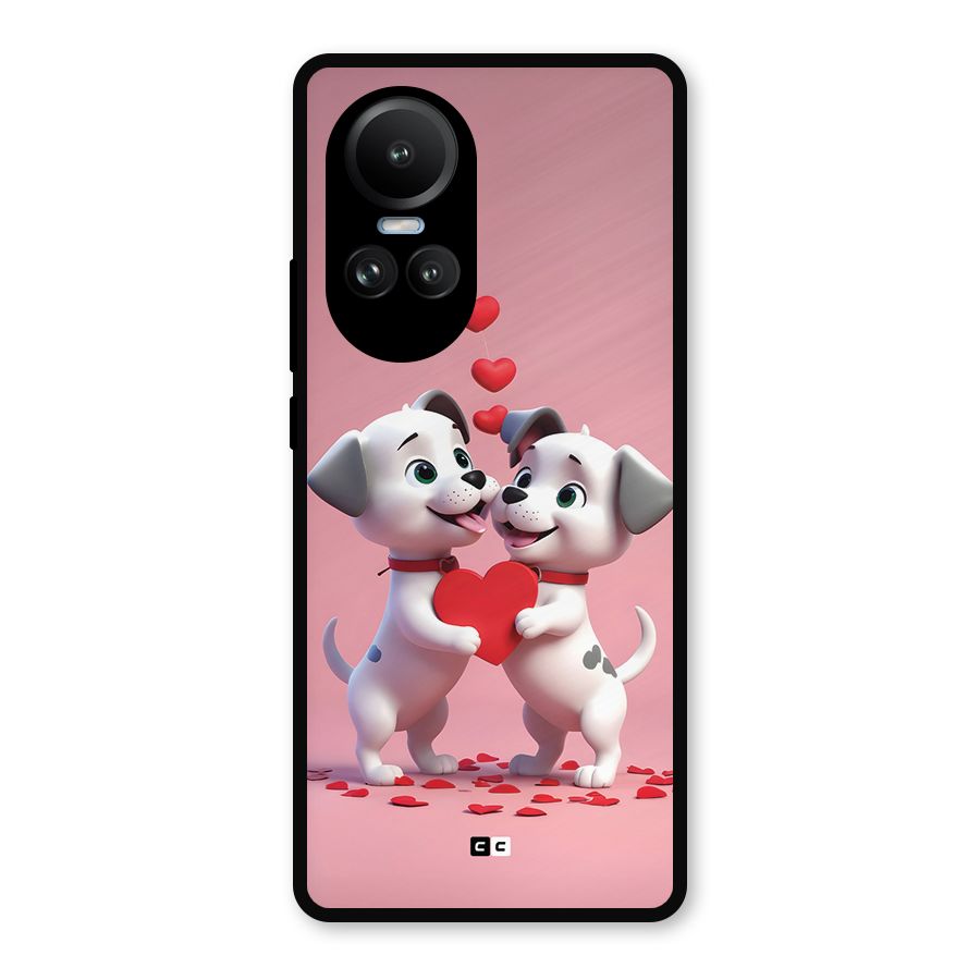 Two Puppies Together Metal Back Case for Oppo Reno10