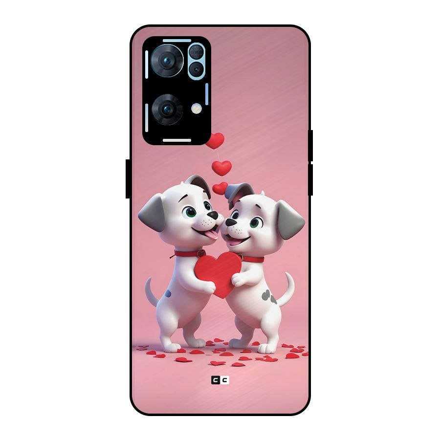 Two Puppies Together Metal Back Case for Oppo Reno7 Pro 5G