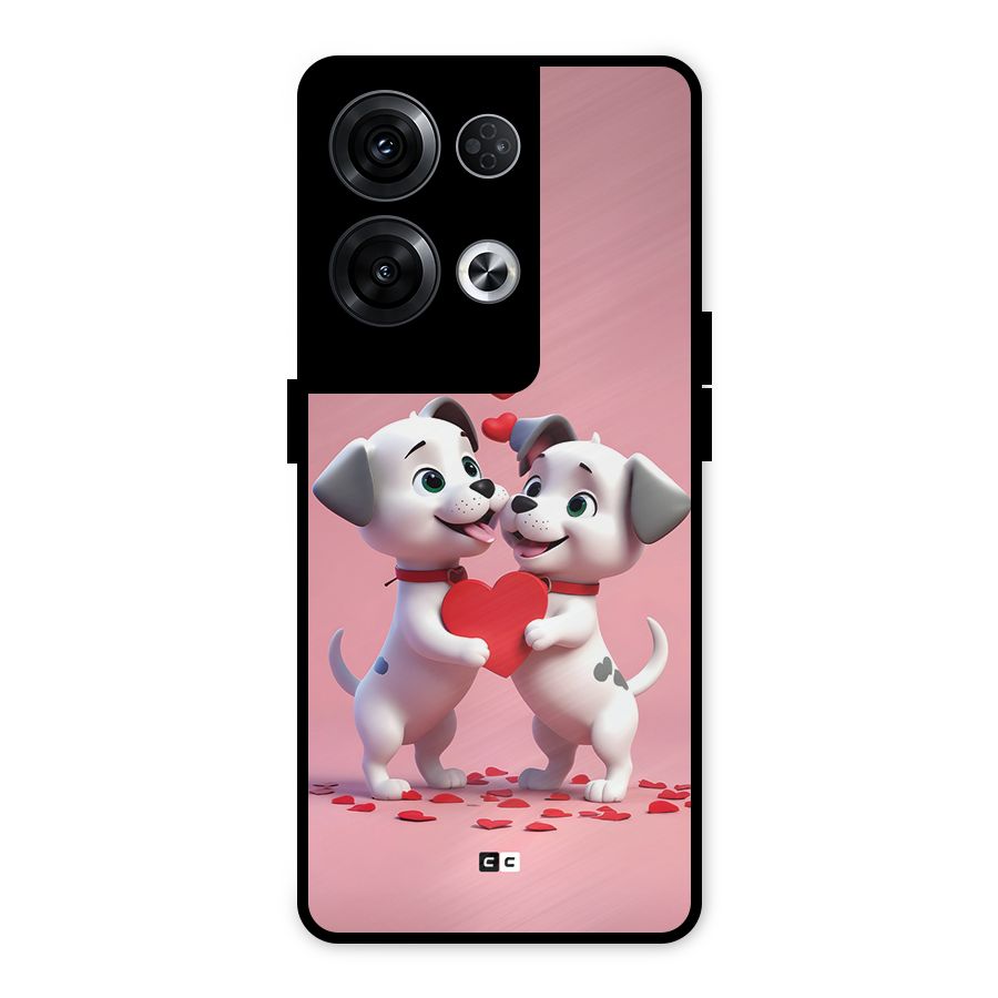 Two Puppies Together Metal Back Case for Oppo Reno8 Pro 5G