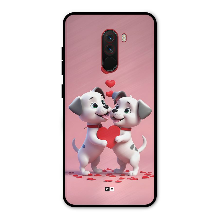 Two Puppies Together Metal Back Case for Poco F1