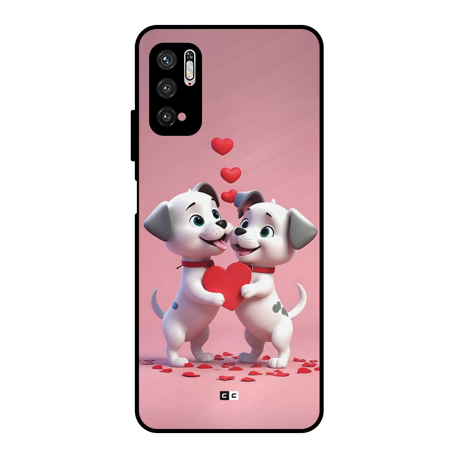Two Puppies Together Metal Back Case for Poco M3 Pro 5G
