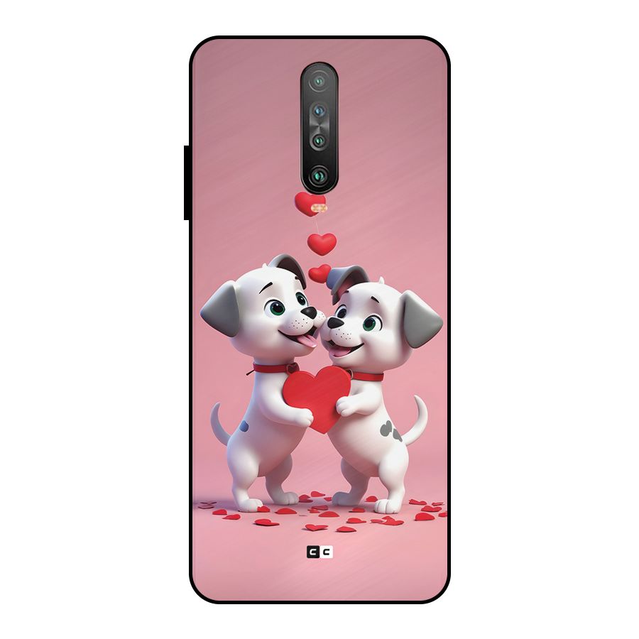 Two Puppies Together Metal Back Case for Poco X2
