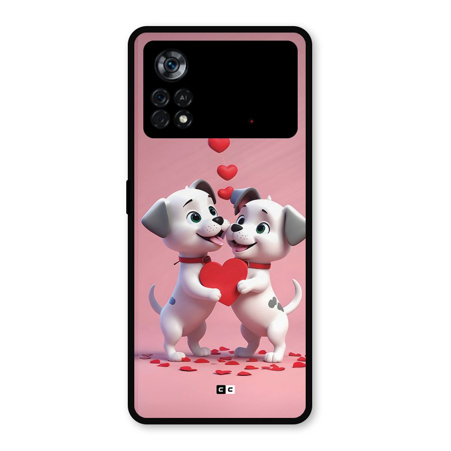 Two Puppies Together Metal Back Case for Poco X4 Pro 5G