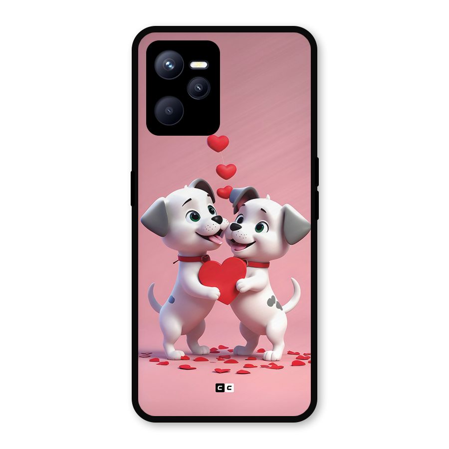 Two Puppies Together Metal Back Case for Realme C35