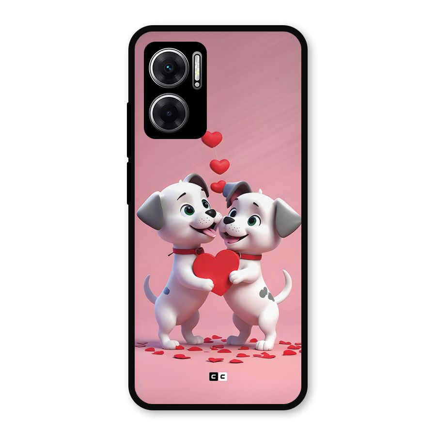 Two Puppies Together Metal Back Case for Redmi 11 Prime 5G
