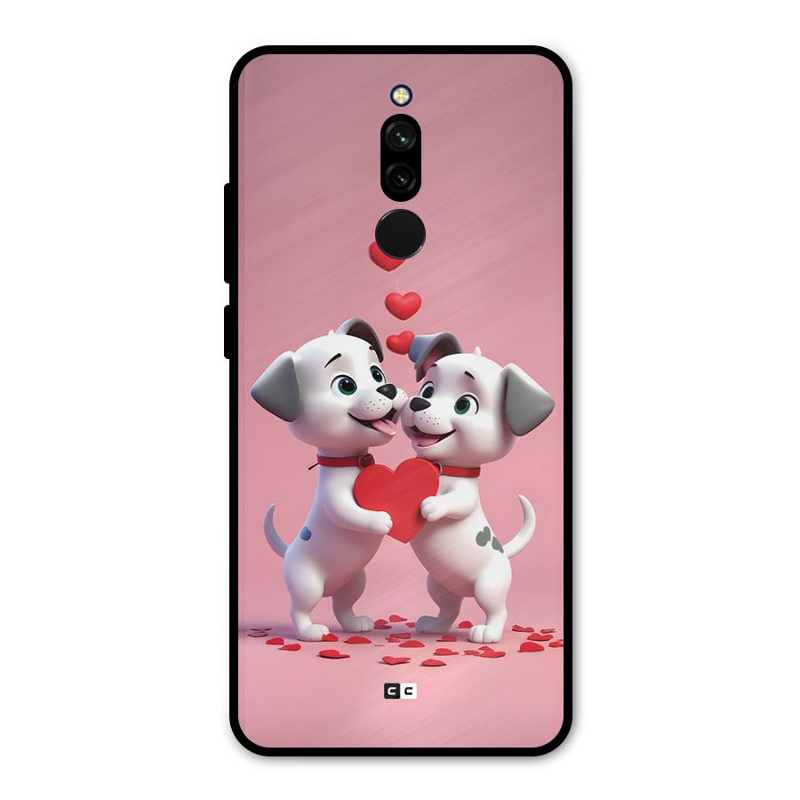 Two Puppies Together Metal Back Case for Redmi 8