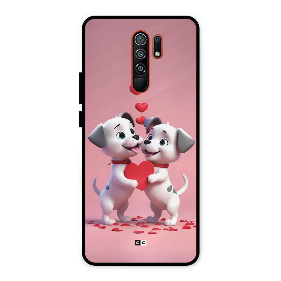 Two Puppies Together Metal Back Case for Redmi 9 Prime