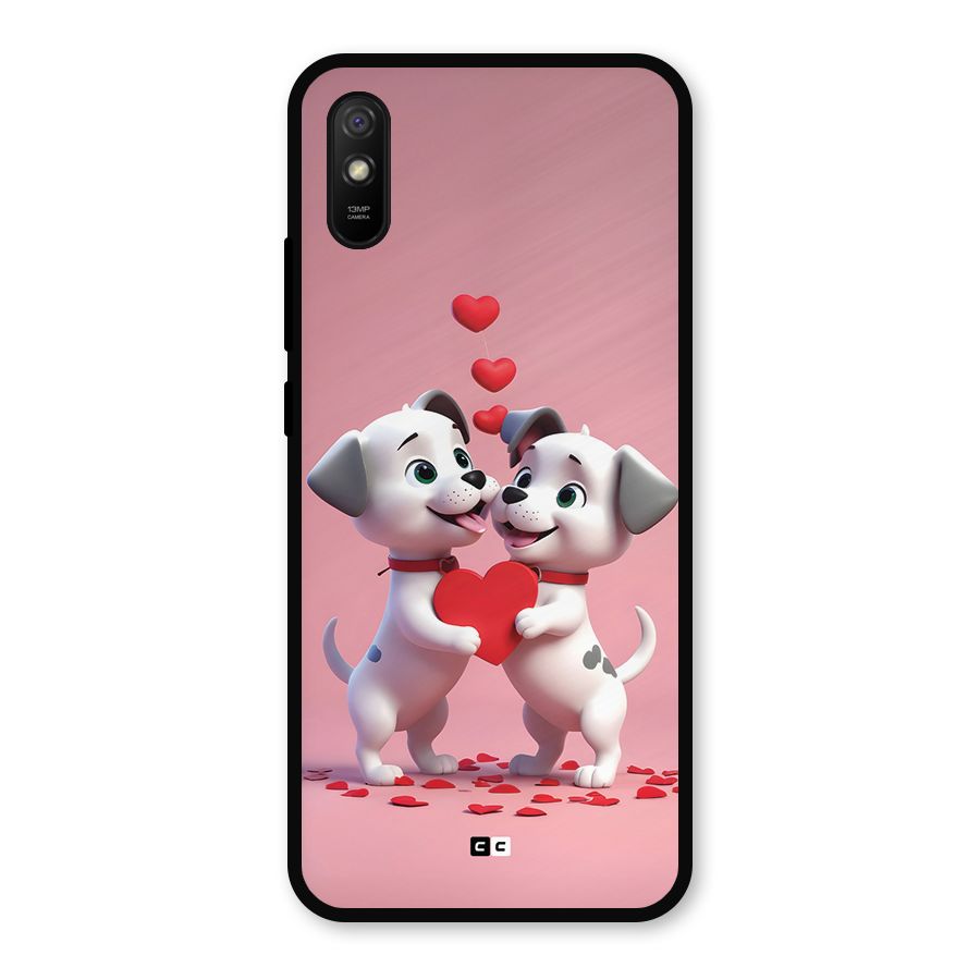 Two Puppies Together Metal Back Case for Redmi 9a