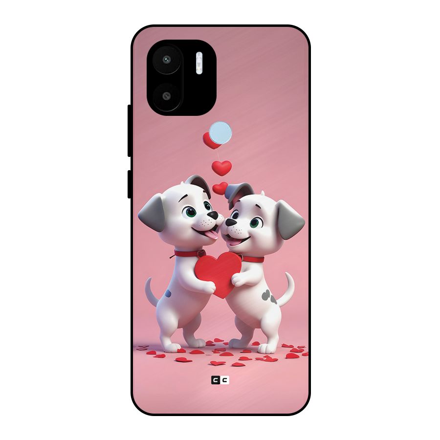 Two Puppies Together Metal Back Case for Redmi A1 Plus