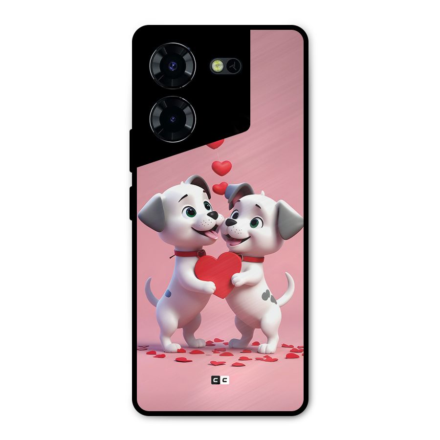 Two Puppies Together Metal Back Case for Tecno Pova 5 Pro 5G