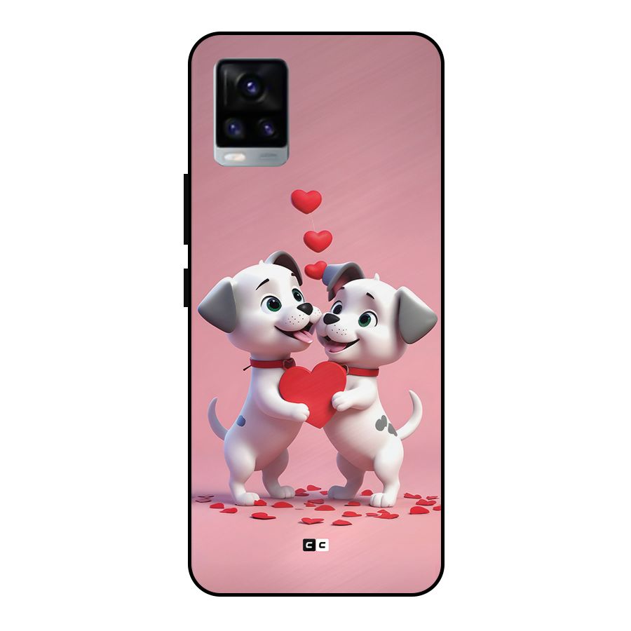 Two Puppies Together Metal Back Case for Vivo V20