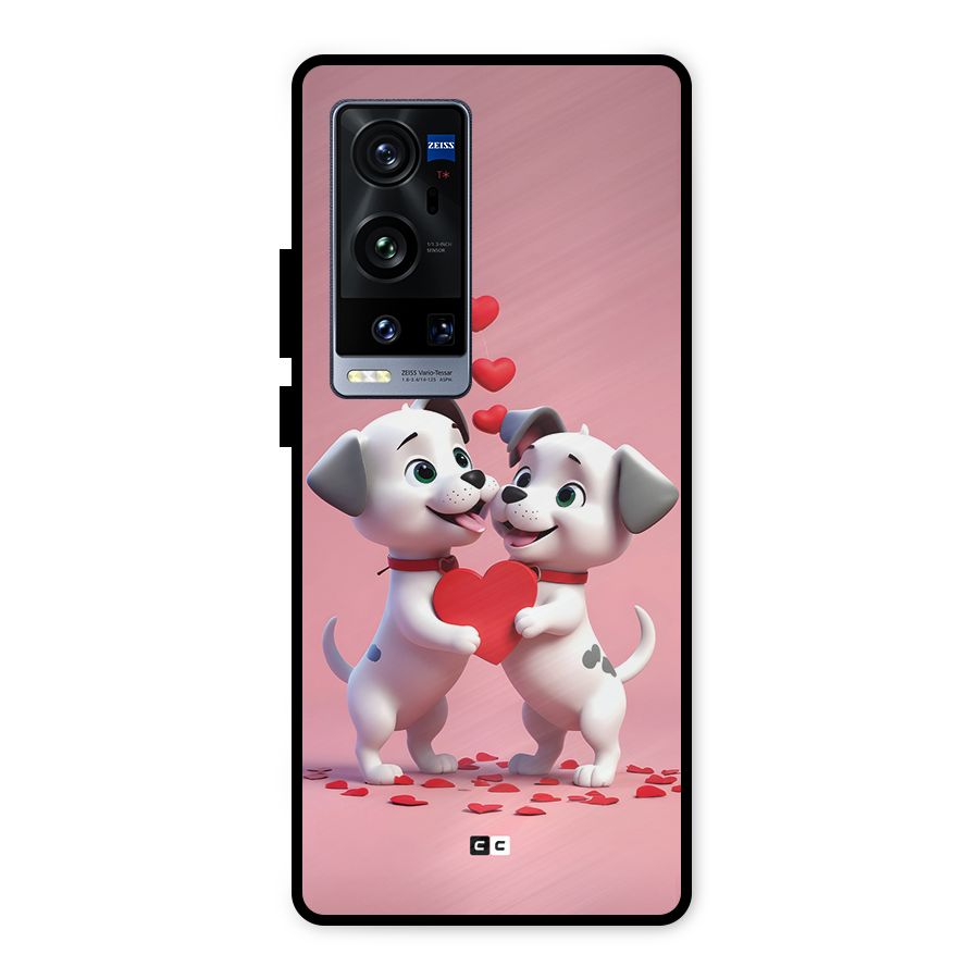 Two Puppies Together Metal Back Case for Vivo X60 Pro Plus