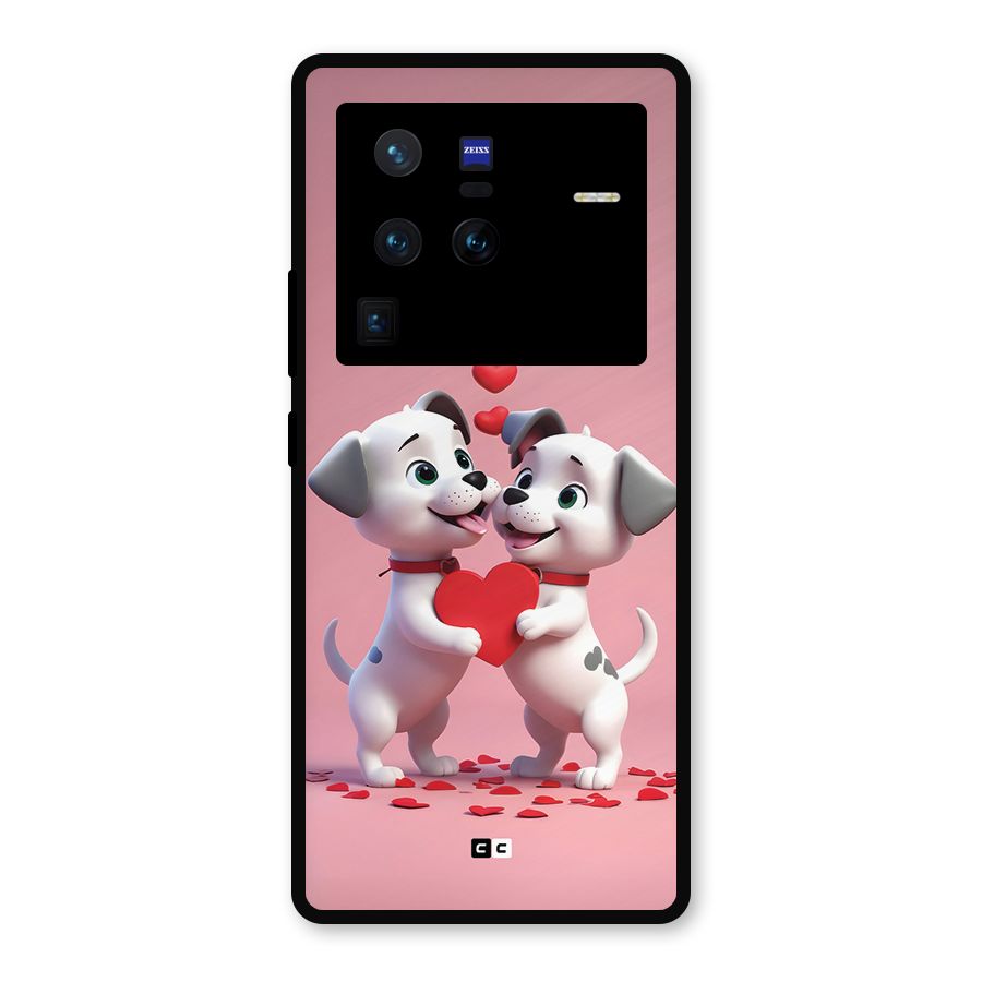 Two Puppies Together Metal Back Case for Vivo X80 Pro