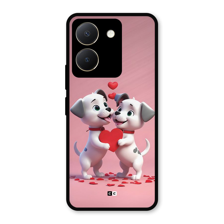 Two Puppies Together Metal Back Case for Vivo Y36