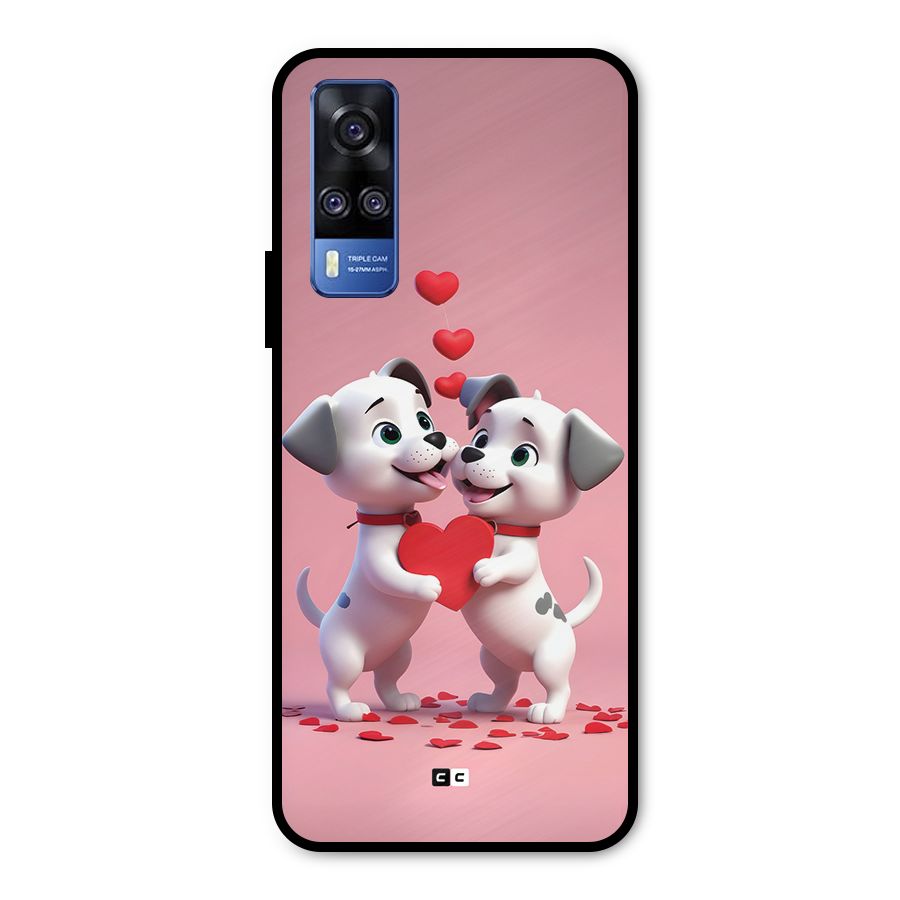 Two Puppies Together Metal Back Case for Vivo Y51A