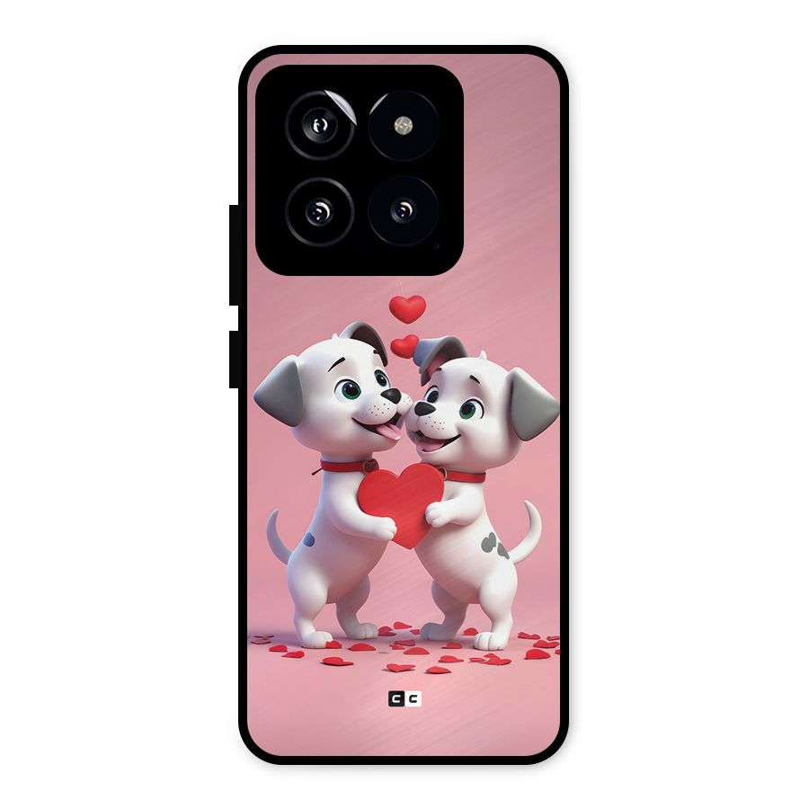 Two Puppies Together Metal Back Case for Xiaomi 14