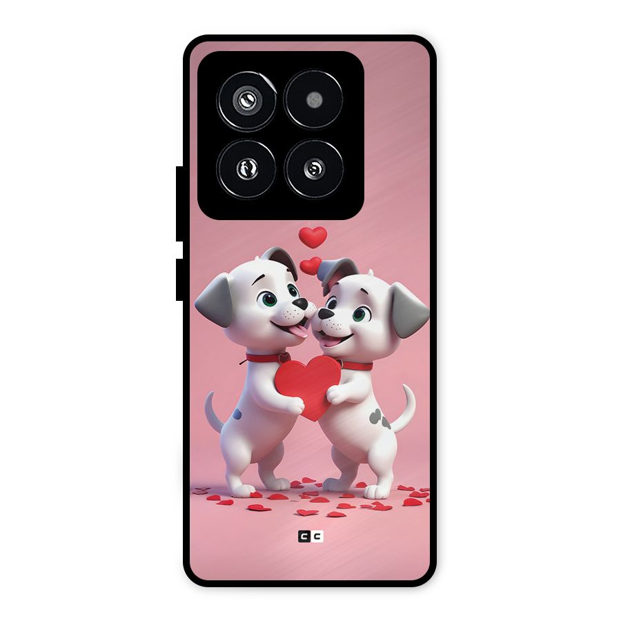 Two Puppies Together Metal Back Case for Xiaomi 14 Pro